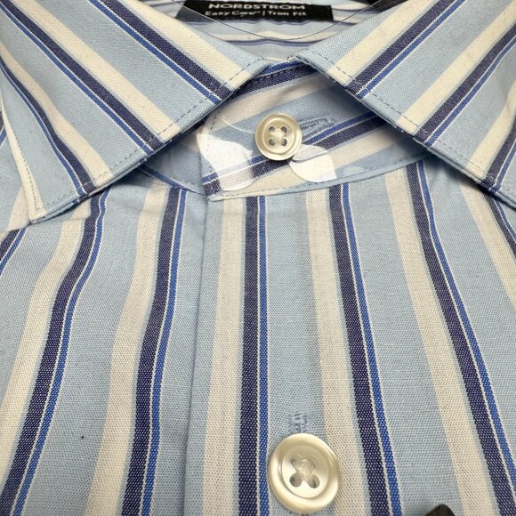 NWT Men's NORDSTROM Tech-Smart Trim Fit Easy Care Dress Shirt | 16.5 X 36-37 - Picture 2 of 9